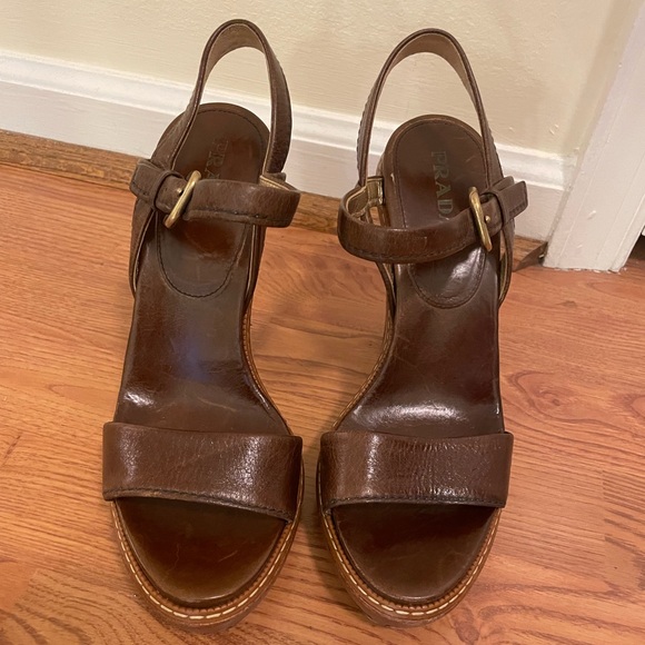 Authentic Prada Platform Sandals Size 39.5 - Picture 2 of 6